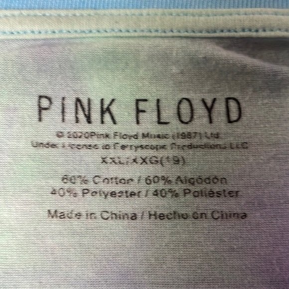 PINK FLOYD Tie Dye Graphic Tee, XXL, Dark side of the moon,  stretchy cotton - Picture 2 of 6